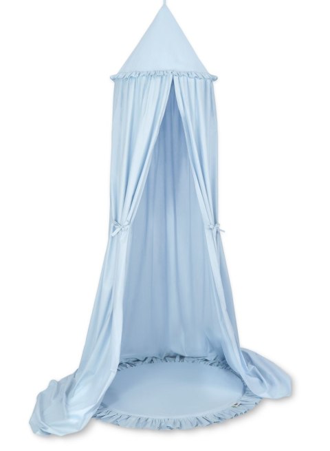 My Sweet Baby Zestaw: baldachim wiszący do pokoju dziecięcego bawełniany i mata z falbanką - niebieski