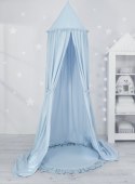 My Sweet Baby Zestaw: baldachim wiszący do pokoju dziecięcego bawełniany i mata z falbanką - niebieski