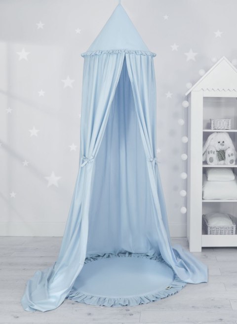 My Sweet Baby Zestaw: baldachim wiszący do pokoju dziecięcego bawełniany i mata z falbanką - niebieski