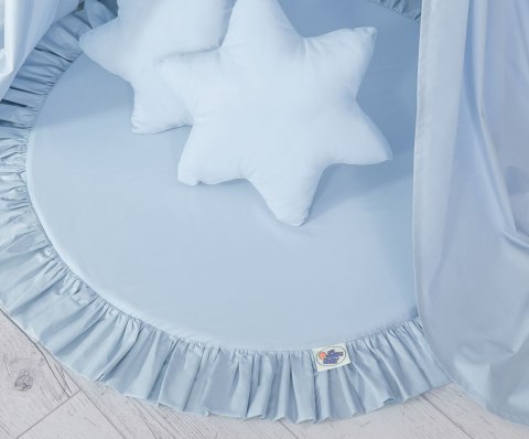 My Sweet Baby Zestaw: baldachim wiszący do pokoju dziecięcego bawełniany i mata z falbanką - niebieski