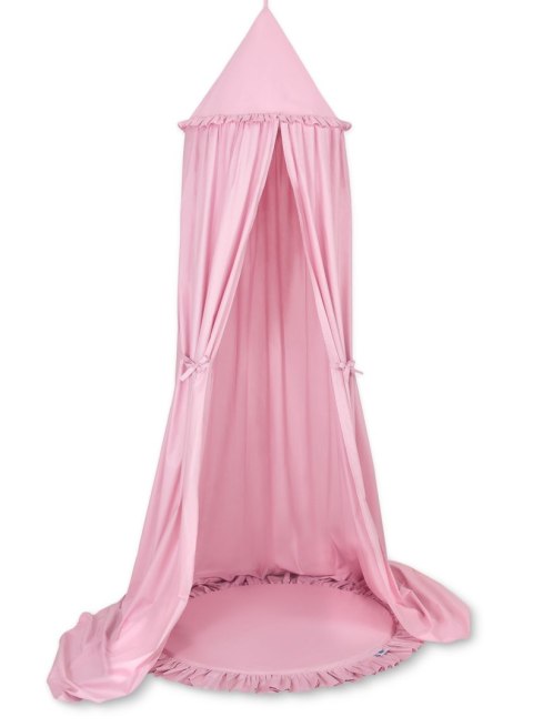 My Sweet Baby Zestaw: baldachim wiszący do pokoju dziecięcego bawełniany i mata z falbanką - różowy
