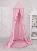 My Sweet Baby Zestaw: baldachim wiszący do pokoju dziecięcego bawełniany i mata z falbanką - różowy