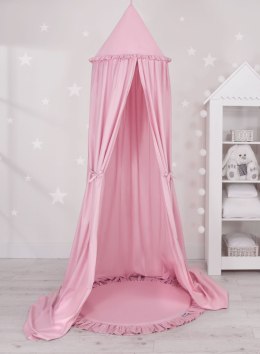 My Sweet Baby Zestaw: baldachim wiszący do pokoju dziecięcego bawełniany i mata z falbanką - różowy