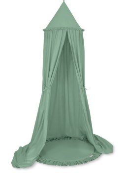 My Sweet Baby Zestaw: baldachim wiszący do pokoju dziecięcego bawełniany i mata z falbanką - szałwia