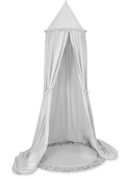 My Sweet Baby Zestaw: baldachim wiszący do pokoju dziecięcego bawełniany i mata z falbanką - szary