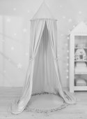 My Sweet Baby Zestaw: baldachim wiszący do pokoju dziecięcego bawełniany i mata z falbanką - szary