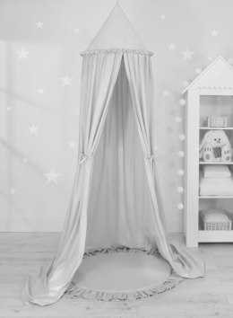 My Sweet Baby Zestaw: baldachim wiszący do pokoju dziecięcego bawełniany i mata z falbanką - szary