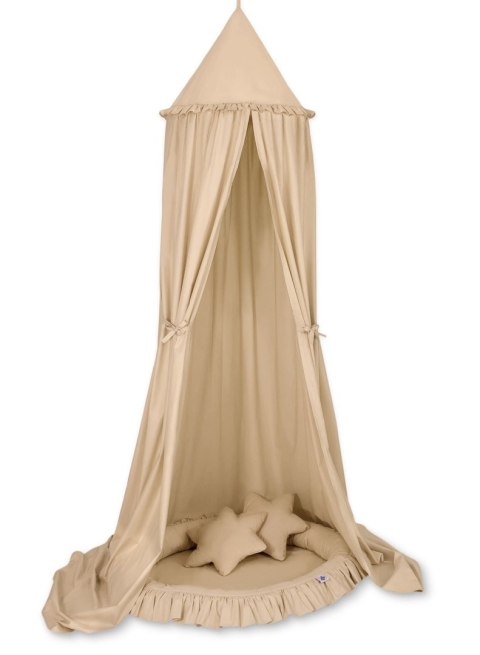 My Sweet Baby Zestaw: baldachim wiszący do pokoju dziecięcego, gniazdko z falbanką, poduszki - beżowy