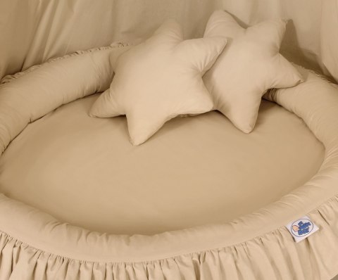 My Sweet Baby Zestaw: baldachim wiszący do pokoju dziecięcego, gniazdko z falbanką, poduszki - beżowy