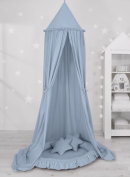 My Sweet Baby Zestaw: baldachim wiszący do pokoju dziecięcego, gniazdko z falbanką, poduszki - brudny niebieski