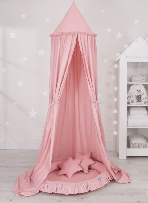 My Sweet Baby Zestaw: baldachim wiszący do pokoju dziecięcego, gniazdko z falbanką, poduszki - brudny róż