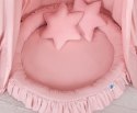 My Sweet Baby Zestaw: baldachim wiszący do pokoju dziecięcego, gniazdko z falbanką, poduszki - brudny róż