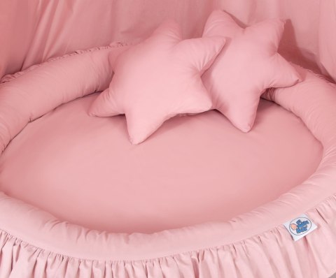 My Sweet Baby Zestaw: baldachim wiszący do pokoju dziecięcego, gniazdko z falbanką, poduszki - brudny róż