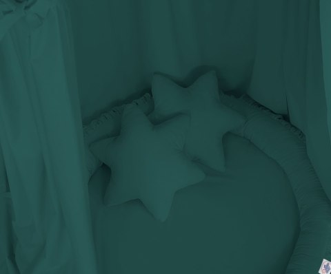 My Sweet Baby Zestaw: baldachim wiszący do pokoju dziecięcego, gniazdko z falbanką, poduszki - butelkowa zieleń