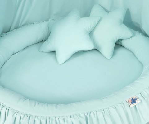 My Sweet Baby Zestaw: baldachim wiszący do pokoju dziecięcego, gniazdko z falbanką, poduszki - jasna mięta