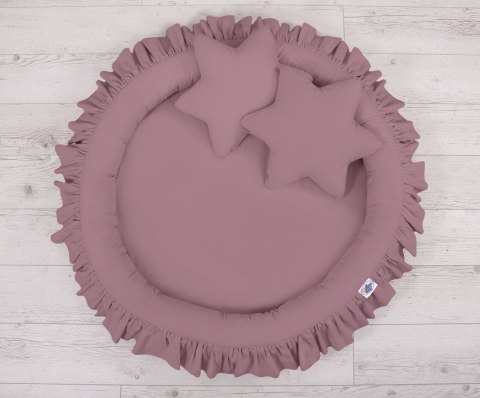 My Sweet Baby Zestaw: baldachim wiszący do pokoju dziecięcego, gniazdko z falbanką, poduszki - róż retro