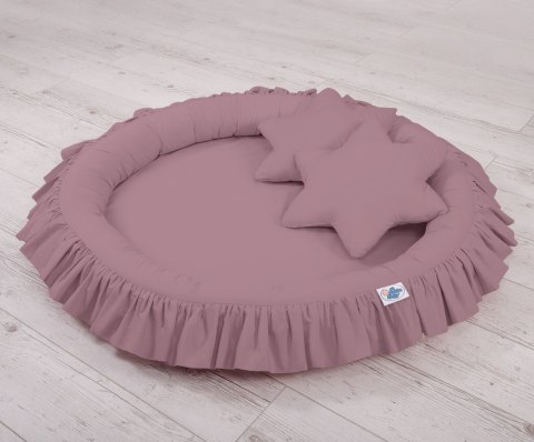 My Sweet Baby Zestaw: baldachim wiszący do pokoju dziecięcego, gniazdko z falbanką, poduszki - róż retro