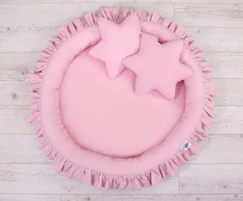 My Sweet Baby Zestaw: baldachim wiszący do pokoju dziecięcego, gniazdko z falbanką, poduszki - różowy