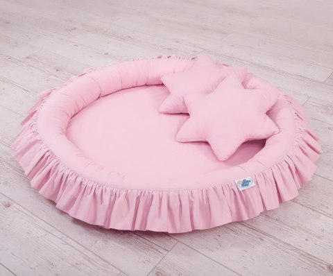My Sweet Baby Zestaw: baldachim wiszący do pokoju dziecięcego, gniazdko z falbanką, poduszki - różowy
