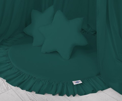 My Sweet Baby Zestaw: baldachim wiszący do pokoju dziecięcego, mata z falbanką, poduszki - butelkowa zieleń