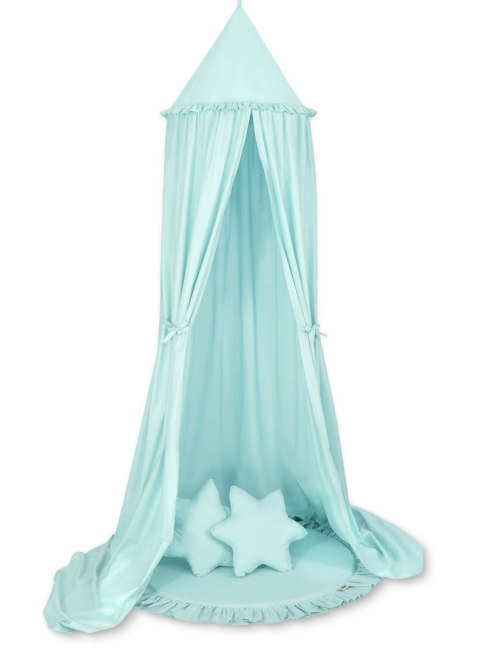 My Sweet Baby Zestaw: baldachim wiszący do pokoju dziecięcego, mata z falbanką, poduszki - jasna mięta
