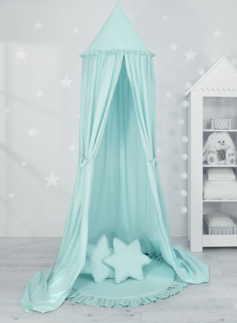 My Sweet Baby Zestaw: baldachim wiszący do pokoju dziecięcego, mata z falbanką, poduszki - jasna mięta