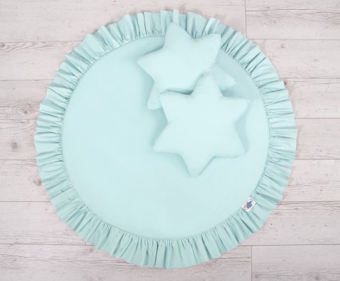 My Sweet Baby Zestaw: baldachim wiszący do pokoju dziecięcego, mata z falbanką, poduszki - jasna mięta