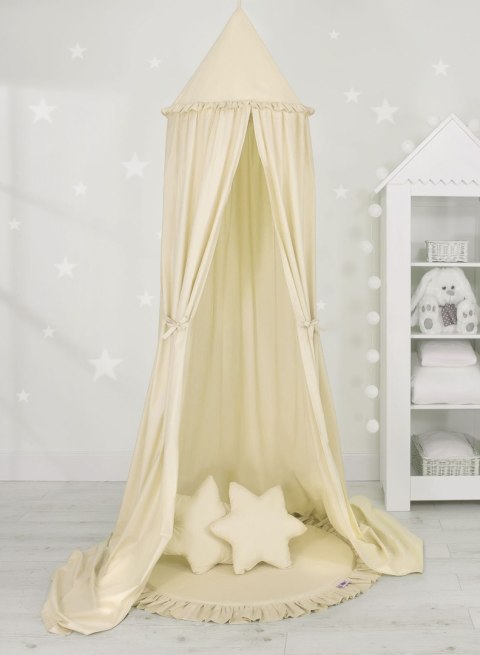 My Sweet Baby Zestaw: baldachim wiszący do pokoju dziecięcego, mata z falbanką, poduszki - kremowy