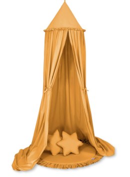 My Sweet Baby Zestaw: baldachim wiszący do pokoju dziecięcego, mata z falbanką, poduszki - musztardowy