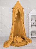 My Sweet Baby Zestaw: baldachim wiszący do pokoju dziecięcego, mata z falbanką, poduszki - musztardowy