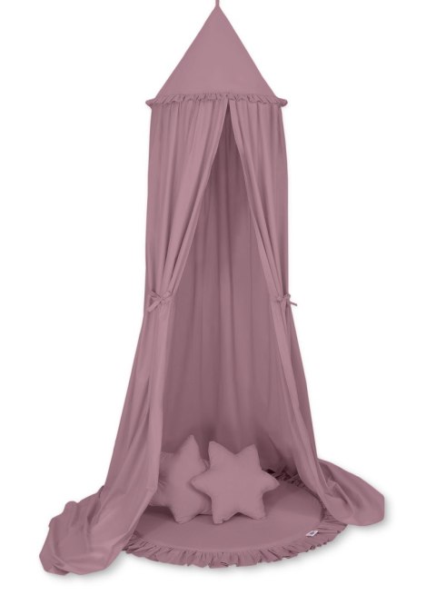 My Sweet Baby Zestaw: baldachim wiszący do pokoju dziecięcego, mata z falbanką, poduszki - róż retro