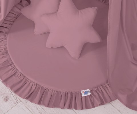 My Sweet Baby Zestaw: baldachim wiszący do pokoju dziecięcego, mata z falbanką, poduszki - róż retro