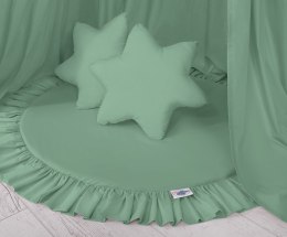 My Sweet Baby Zestaw: baldachim wiszący do pokoju dziecięcego, mata z falbanką, poduszki - szałwia