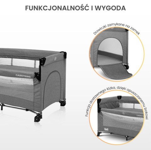 CARETERO ŁÓŻECZKO TURYSTYCZNE ESTI Z OPUSZCZANYM BOKIEM GREY