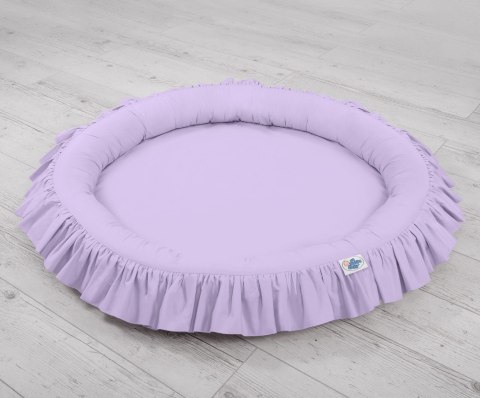 My Sweet Baby Zestaw: baldachim wiszący do pokoju dziecięcego bawełniany i gniazdko z falbanką - fioletowy