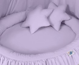 My Sweet Baby Zestaw: baldachim wiszący do pokoju dziecięcego, gniazdko z falbanką, poduszki - fioletowy