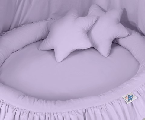 My Sweet Baby Zestaw: baldachim wiszący do pokoju dziecięcego, gniazdko z falbanką, poduszki - fioletowy