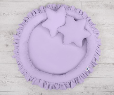 My Sweet Baby Zestaw: baldachim wiszący do pokoju dziecięcego, gniazdko z falbanką, poduszki - fioletowy