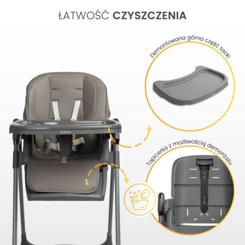 CARETERO KRZESEŁKO DO KARMIENIA VARS GREY