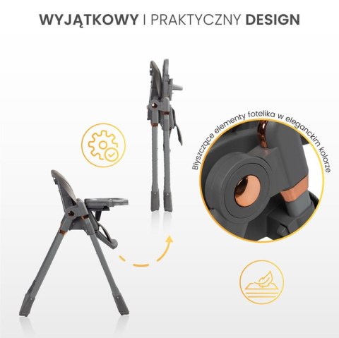 CARETERO KRZESEŁKO DO KARMIENIA VARS GREY