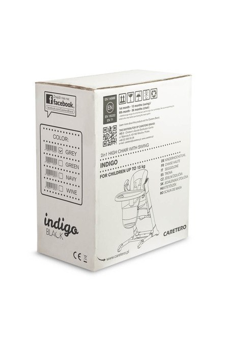 CARETERO KRZESEŁKO + HUŚTAWKA INDIGO BLACK NAVY