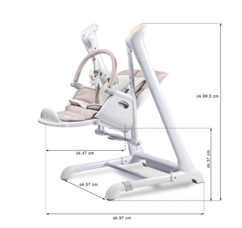 CARETERO KRZESEŁKO + HUŚTAWKA INDIGO BLACK NAVY