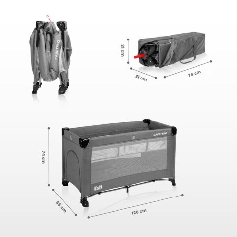 CARETERO ŁÓŻECZKO TURYSTYCZNE ESTI Z OPUSZCZANYM BOKIEM BROWN