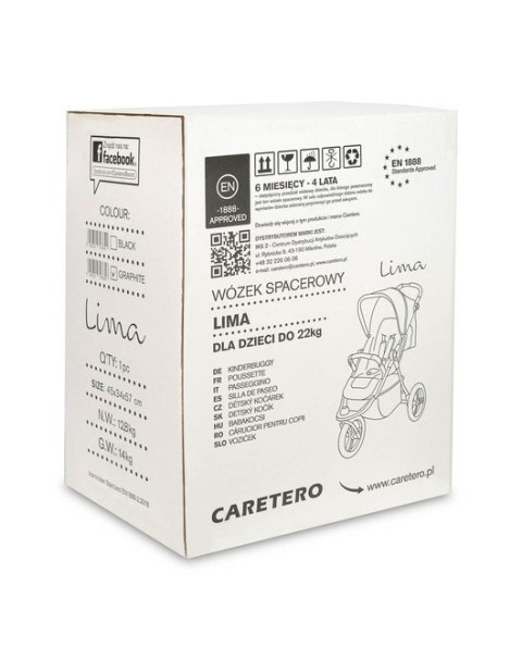 CARETERO WÓZEK SPACEROWY LIMA GRAPHITE