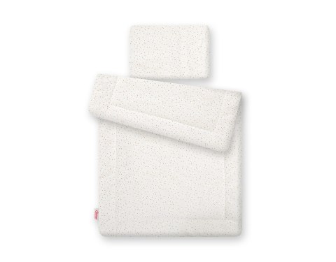 Bobono Komplet pościeli dla niemowląt z wypełnieniem 2-cz 75x100cm NEWBORN - mini gwiazdki złote