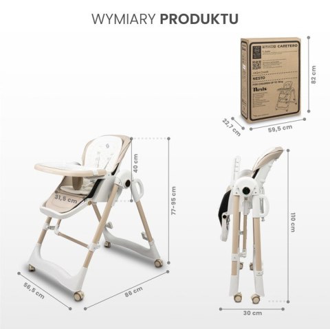 CARETERO KRZESEŁKO DO KARMIENIA NESTO BEIGE