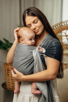 Chusta kółkowa, splot jodełkowy, ramię bez zakładek (100% bawełna) - MAŁA JODEŁKA OMBRE SZARY - standard 1.8m