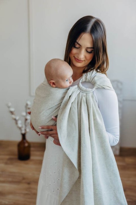 Chusta kółkowa, splot skośno-krzyżowy (50% bawełna, 25% konopie, 25% lyocell), ramię bez zakładek - MARSHMALLOW - standard 1.8m