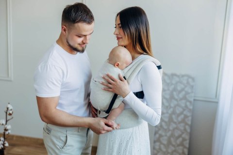 Nosidełko LennyLight z tkaniny skośno-krzyżowej (50% bawełna, 25% konopie, 25% lyocell), rozmiar standard - AIRY