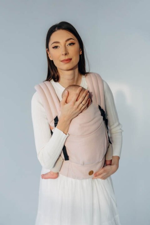 Nosidełko LennyLight z tkaniny skośno-krzyżowej (50% bawełna, 50% wiskoza bambusowa), rozmiar standard - MARSHMALLOW